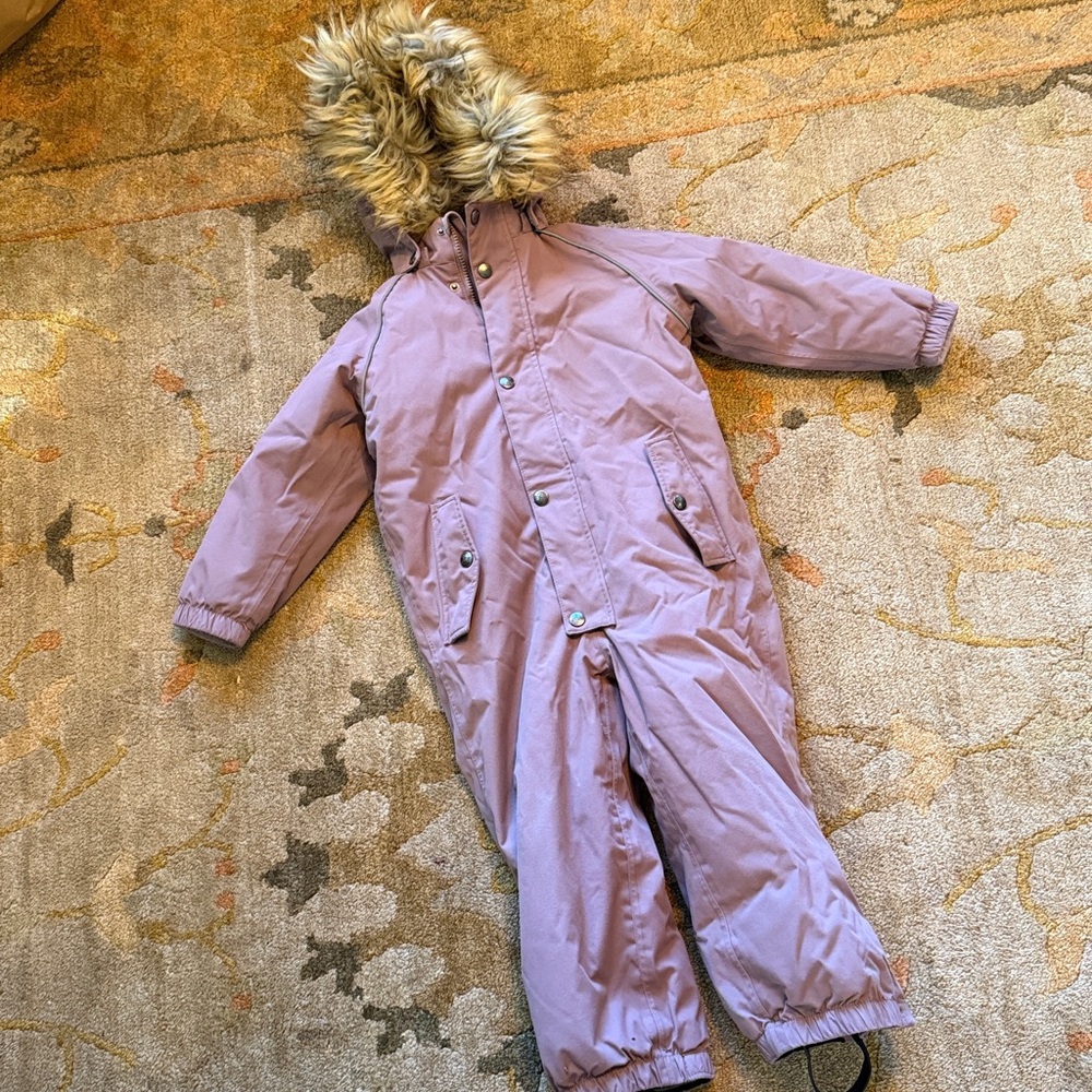 Kuling Hooded Snowsuit with Faux Fur Trim size 106